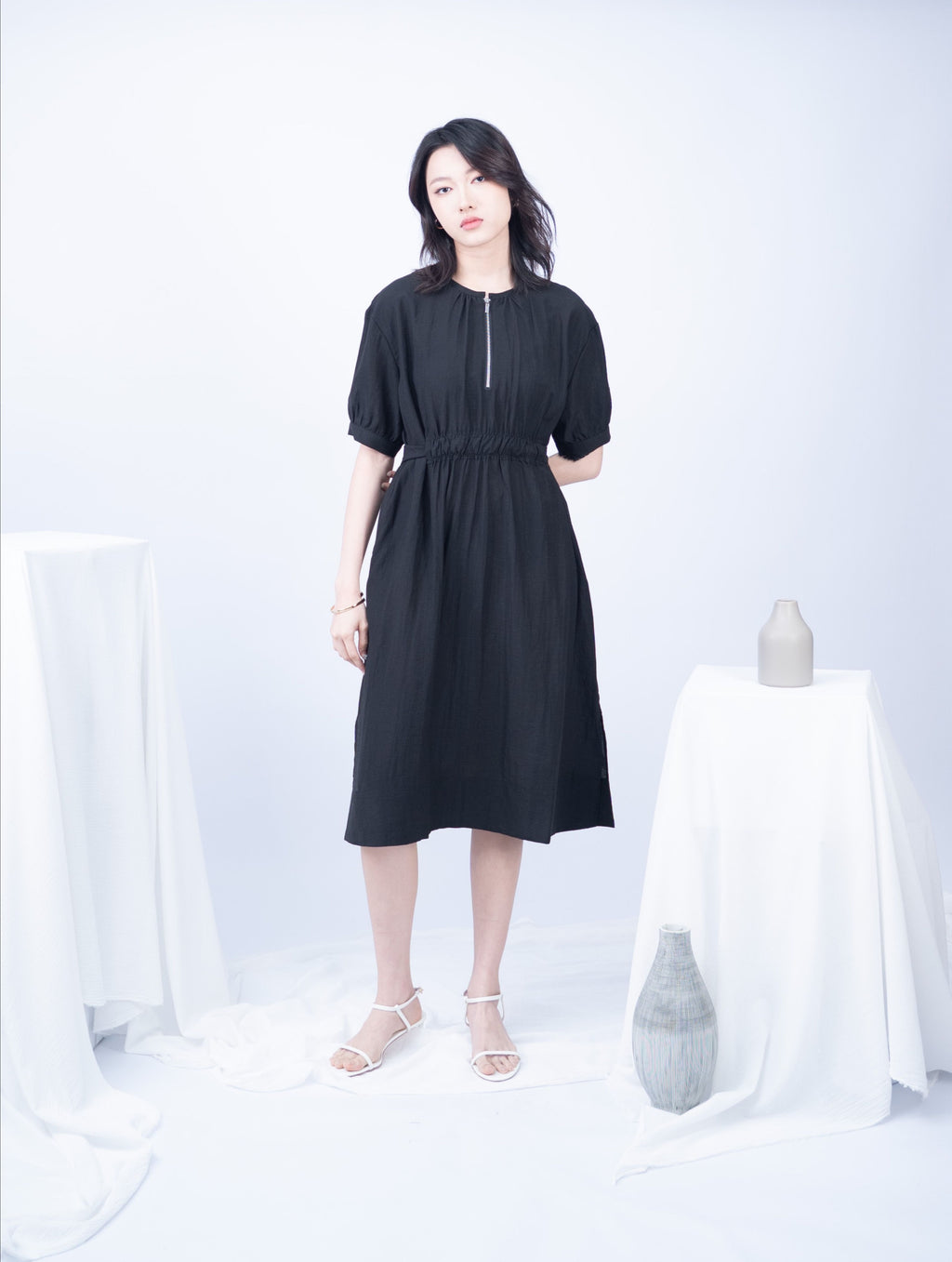 Rhea Front Zipper Dress