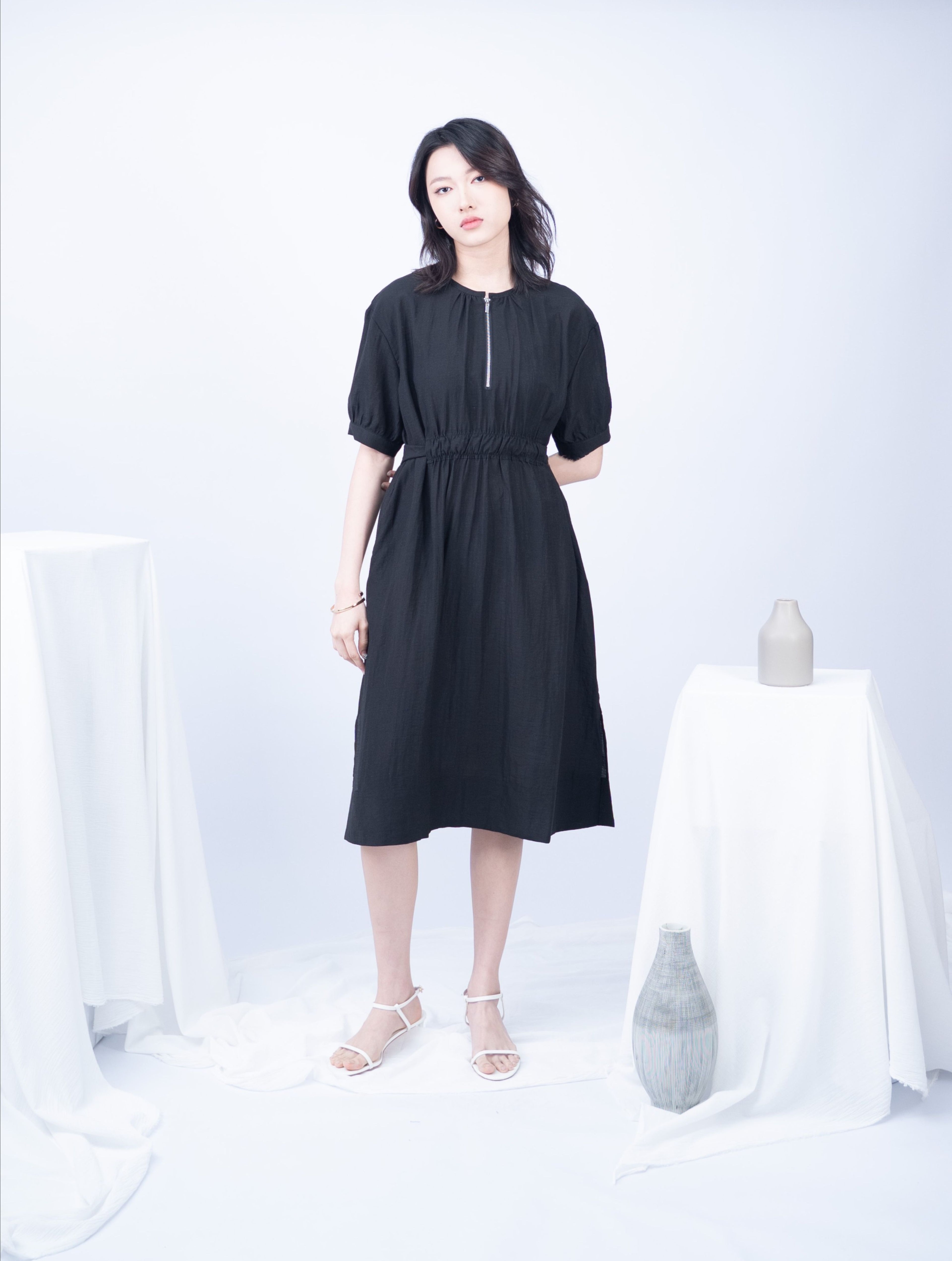 Rhea Front Zipper Dress