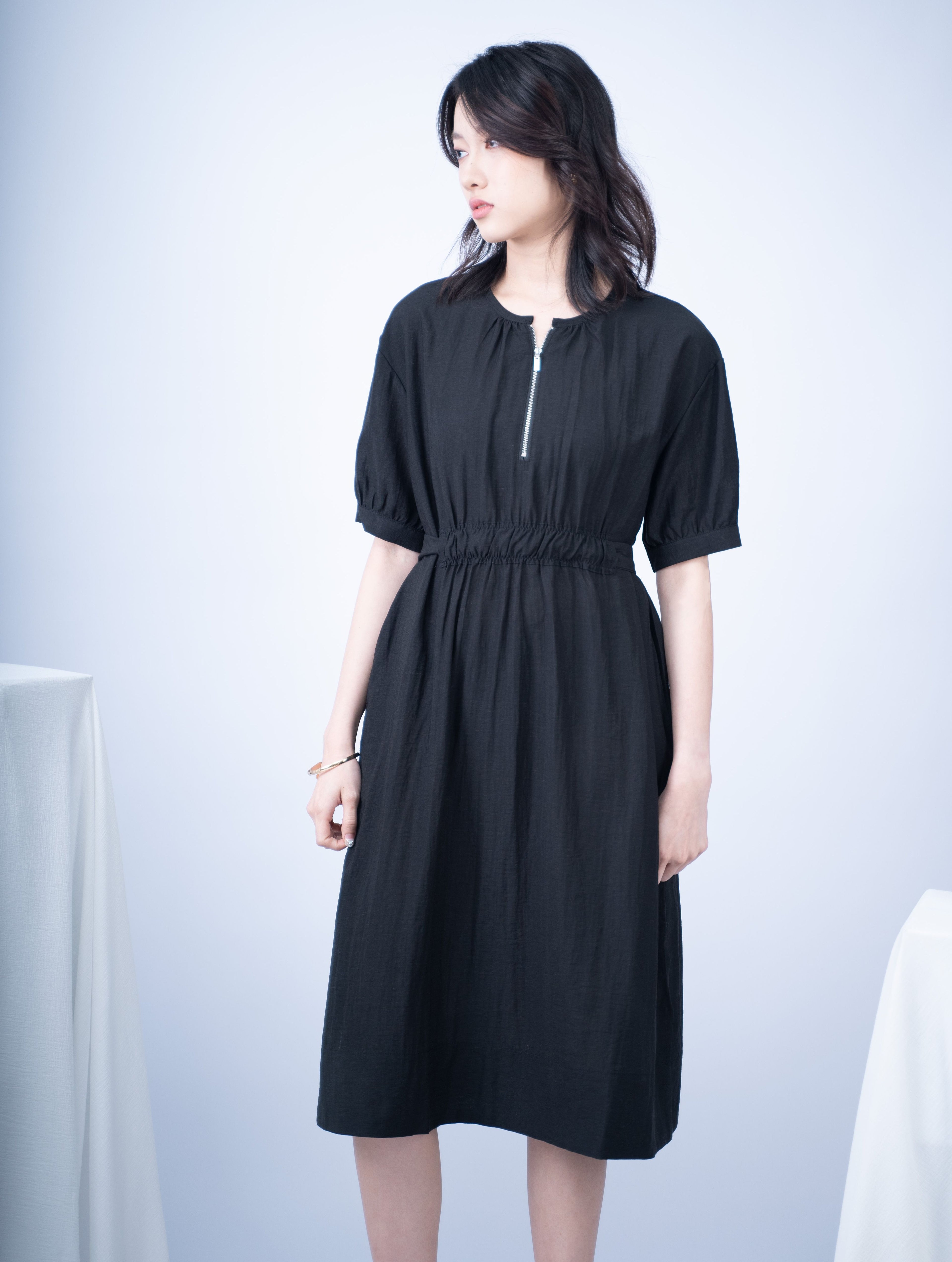 Rhea Front Zipper Dress