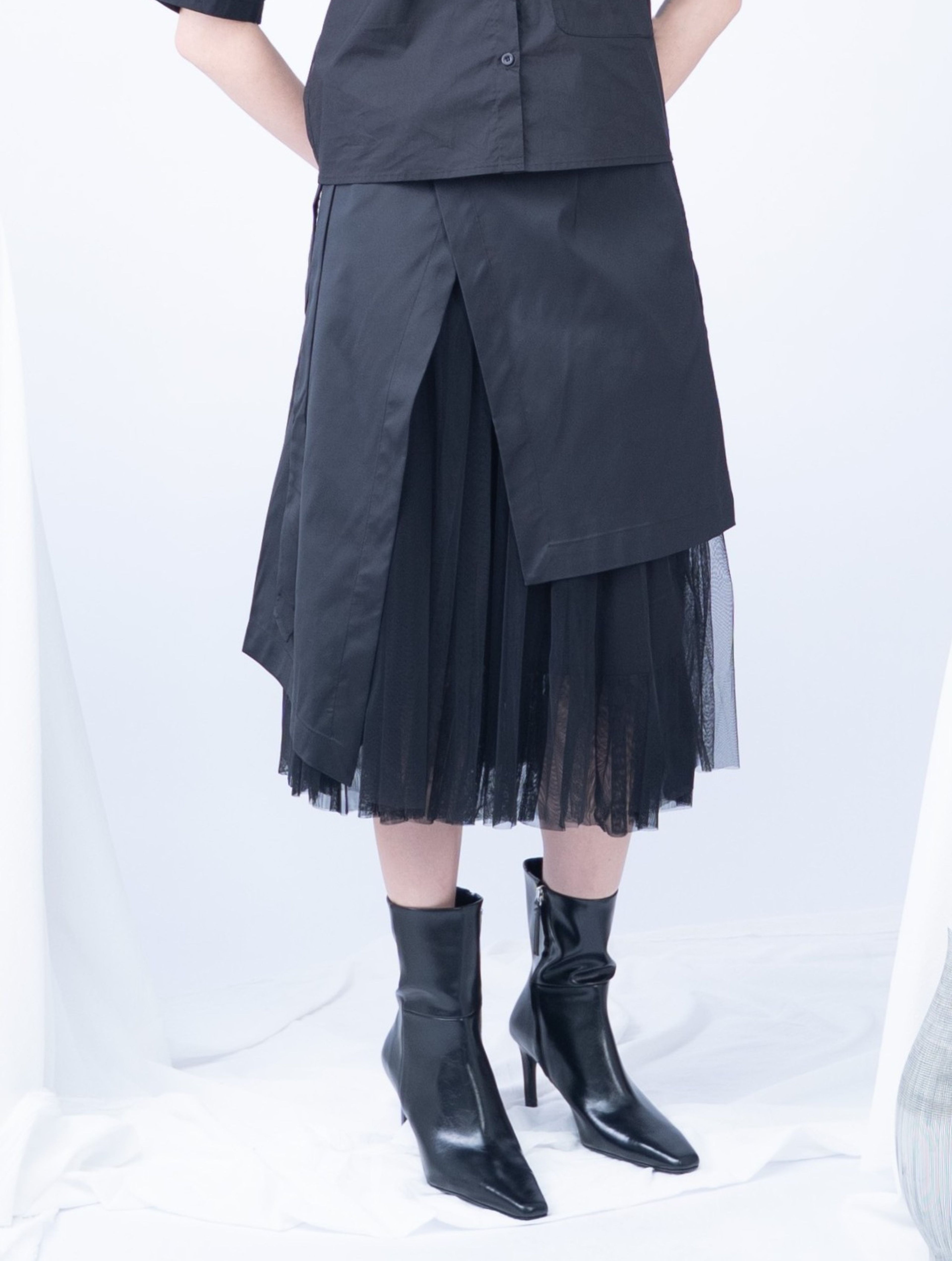 Karaugh The Front Netting Long Skirt