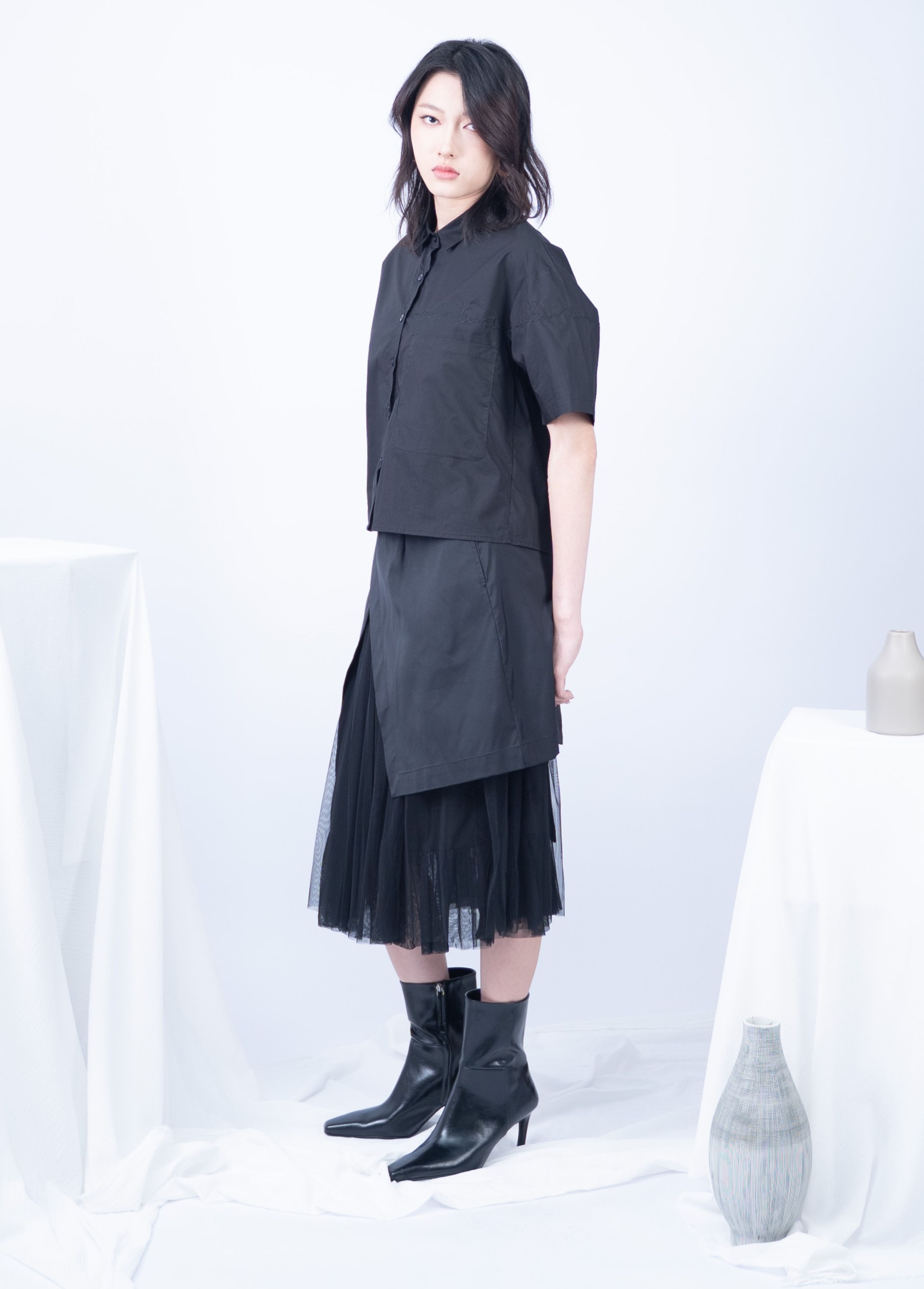 Karaugh The Front Netting Long Skirt