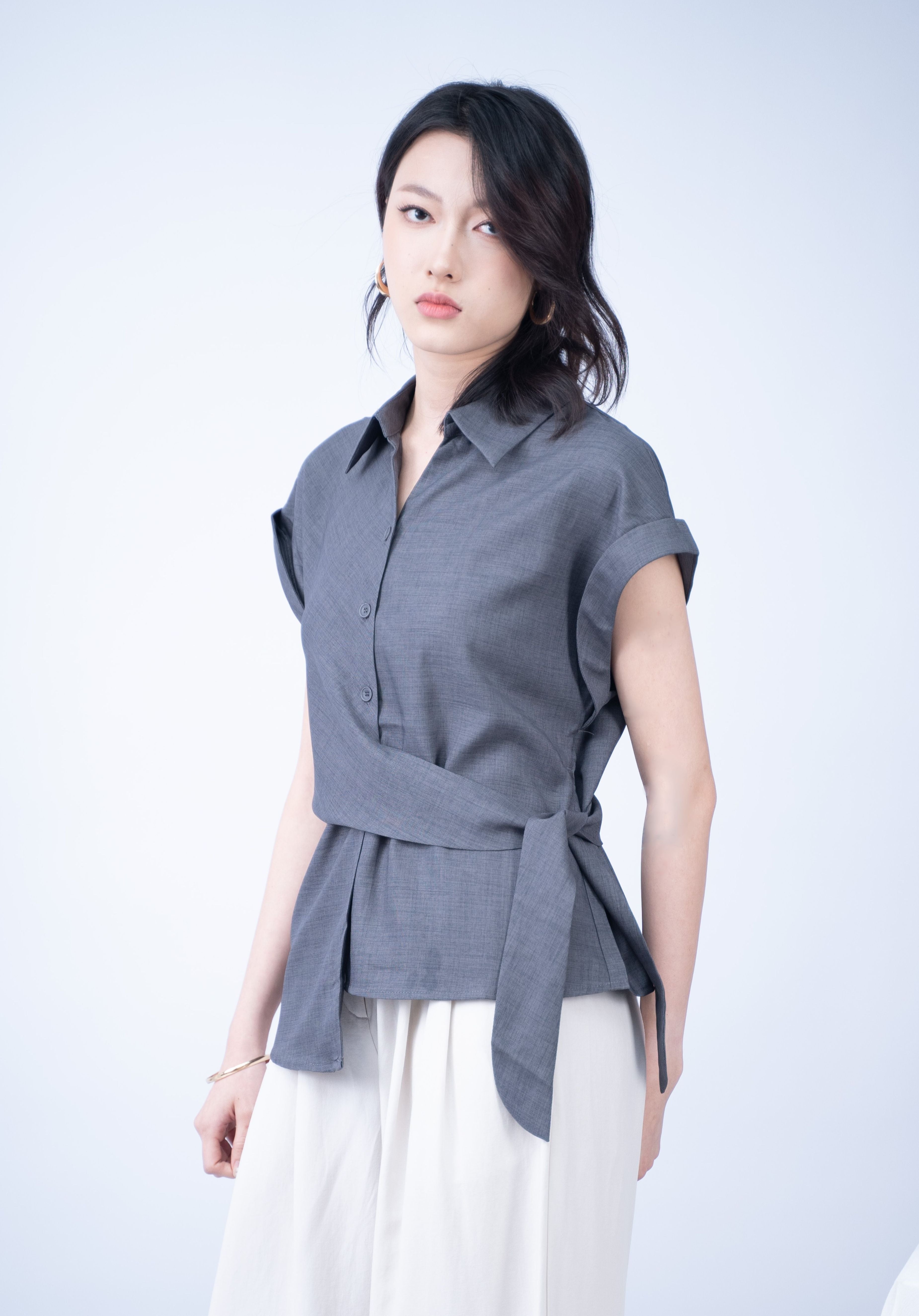 Peples Capsleeve Front Tie Top