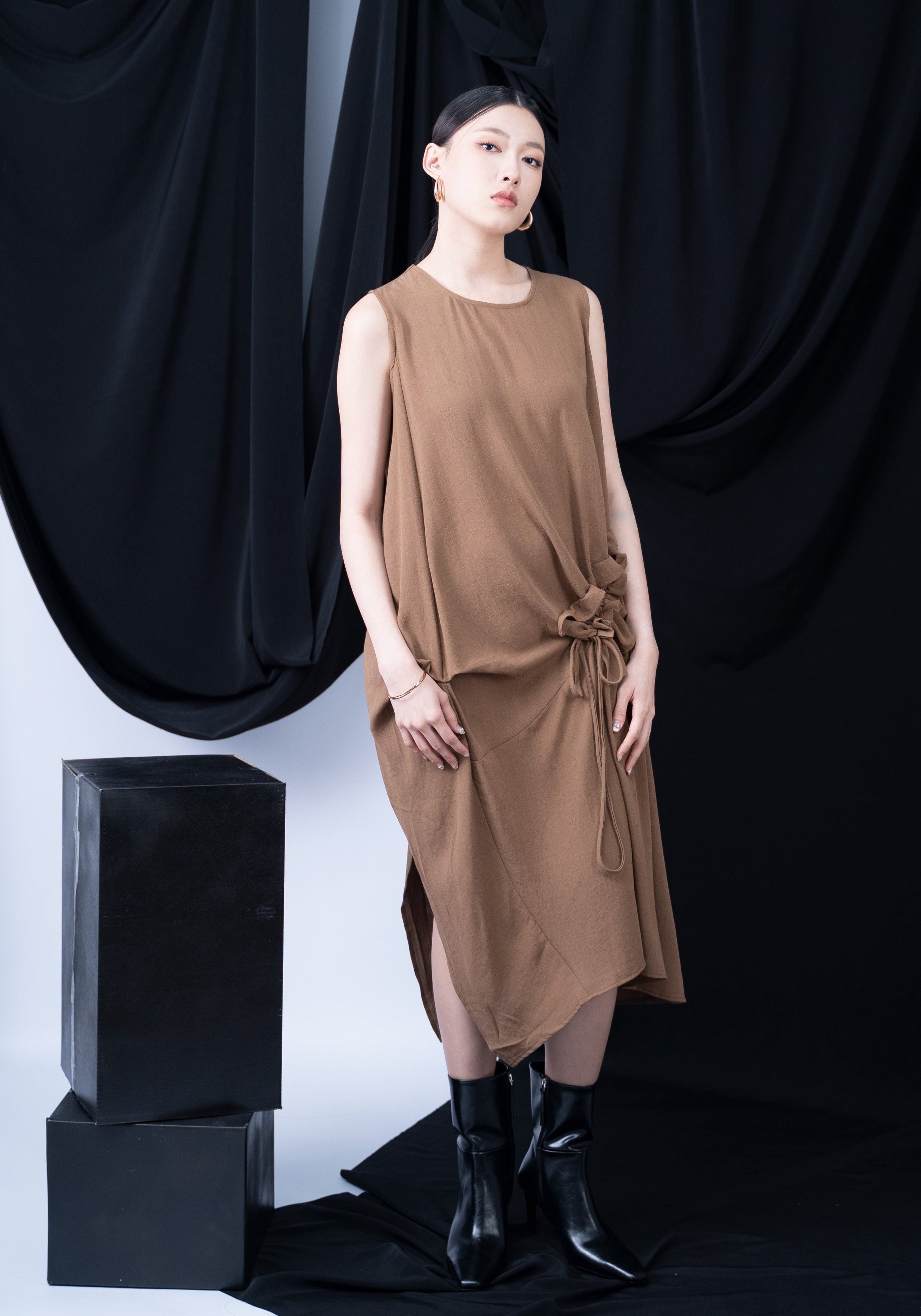 Astrid  Front Tie Flare Dress