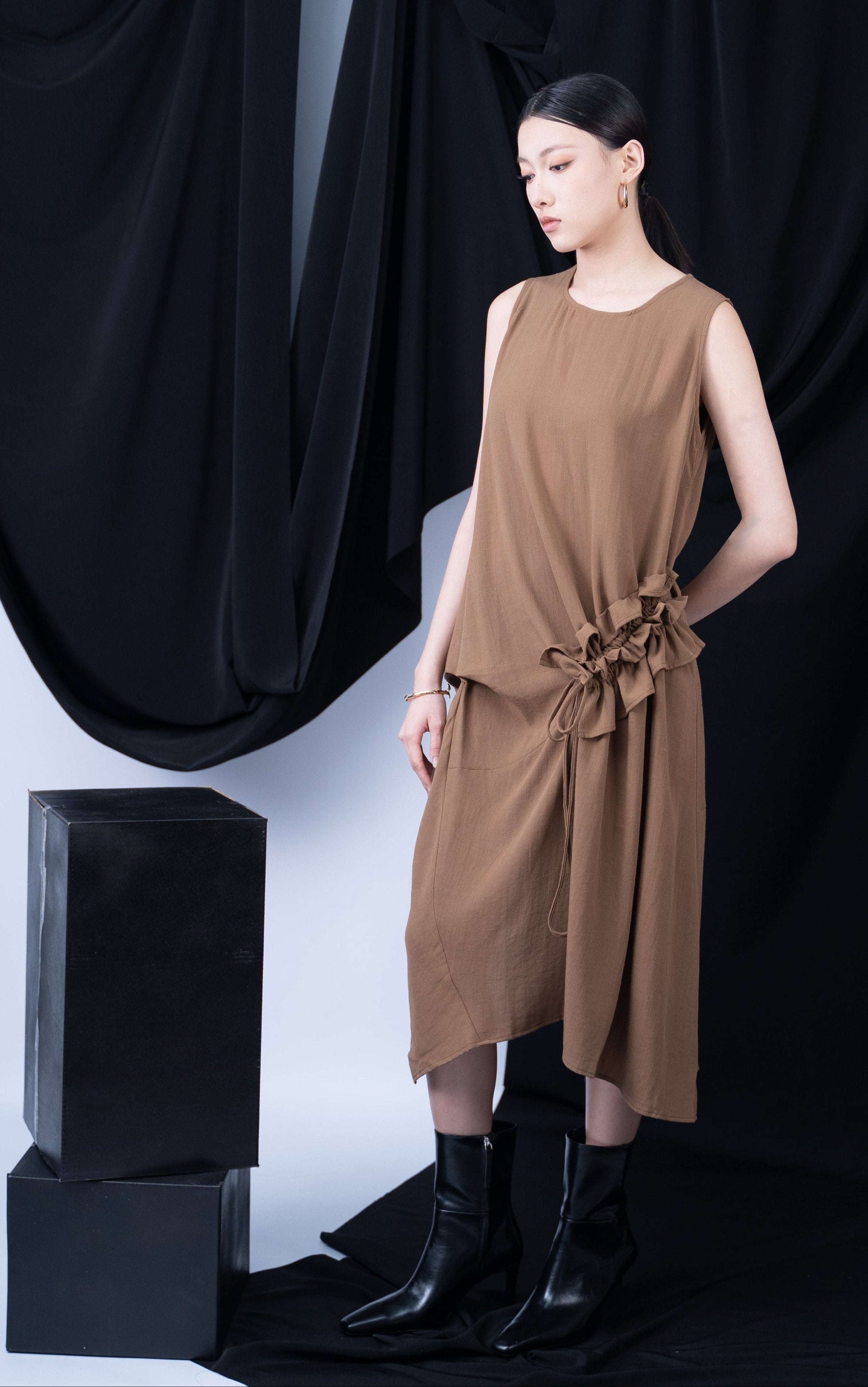 Astrid  Front Tie Flare Dress