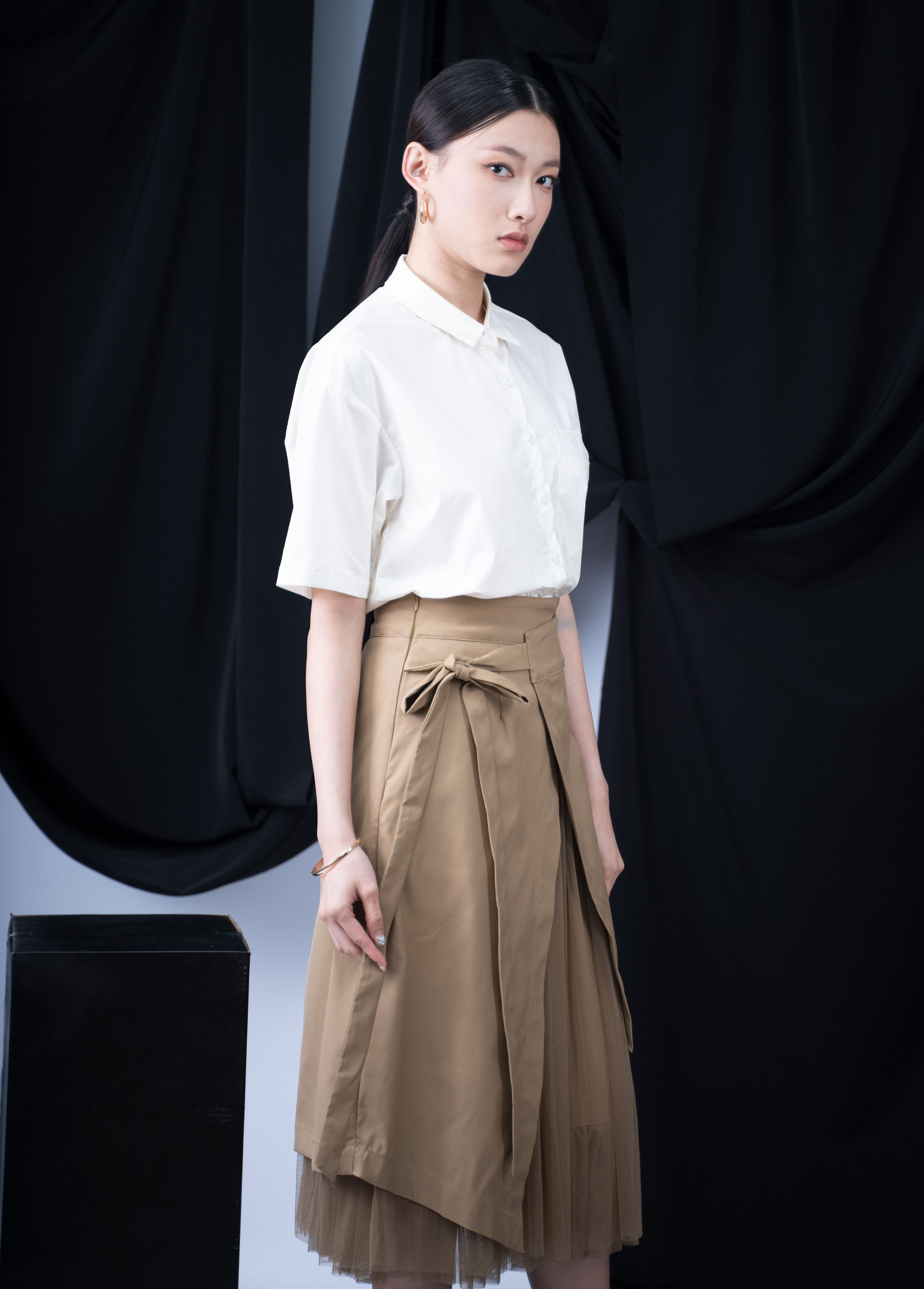 Karaugh The Front Netting Long Skirt