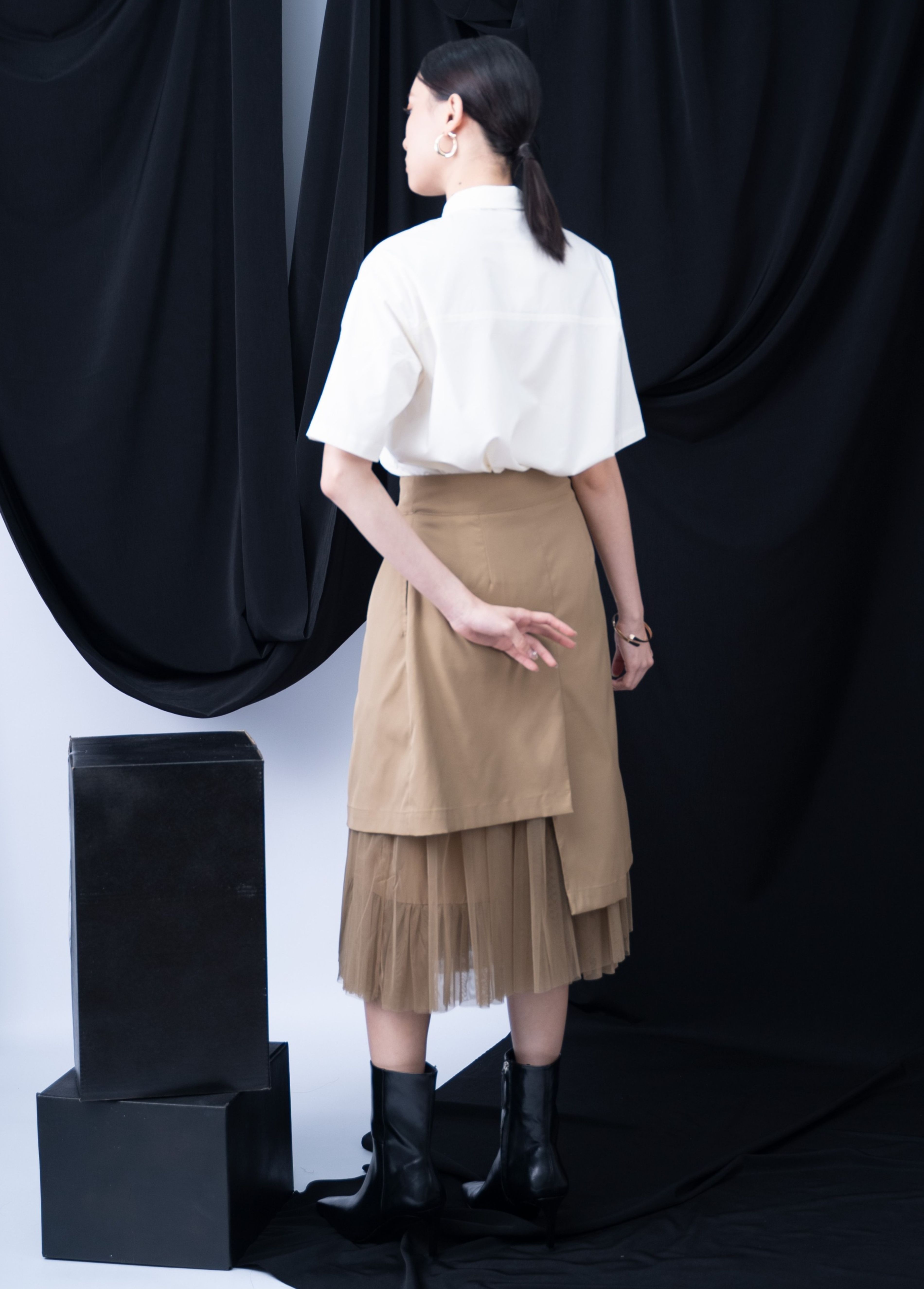 Karaugh The Front Netting Long Skirt