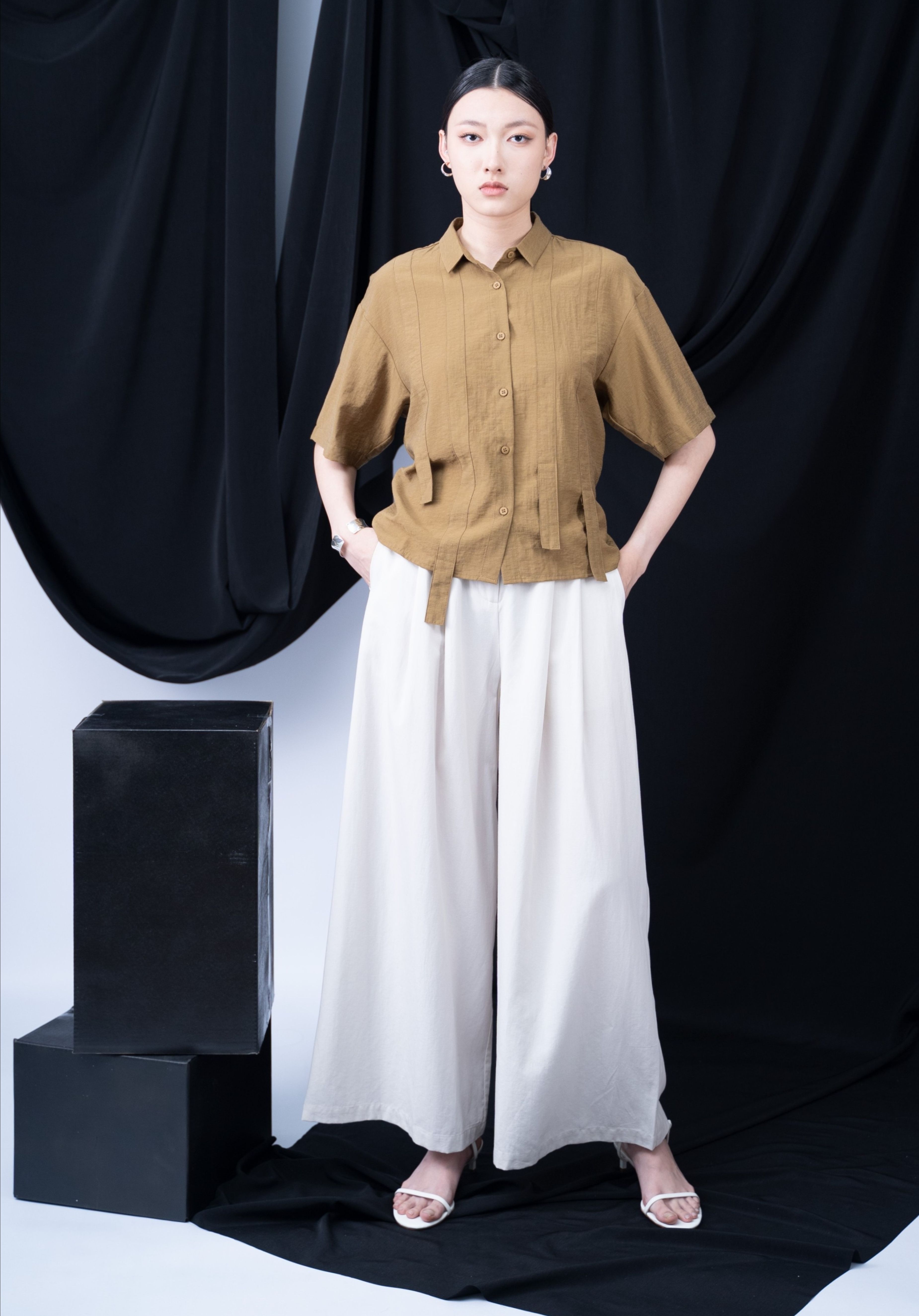 Dovie Stripe Ribbon Top