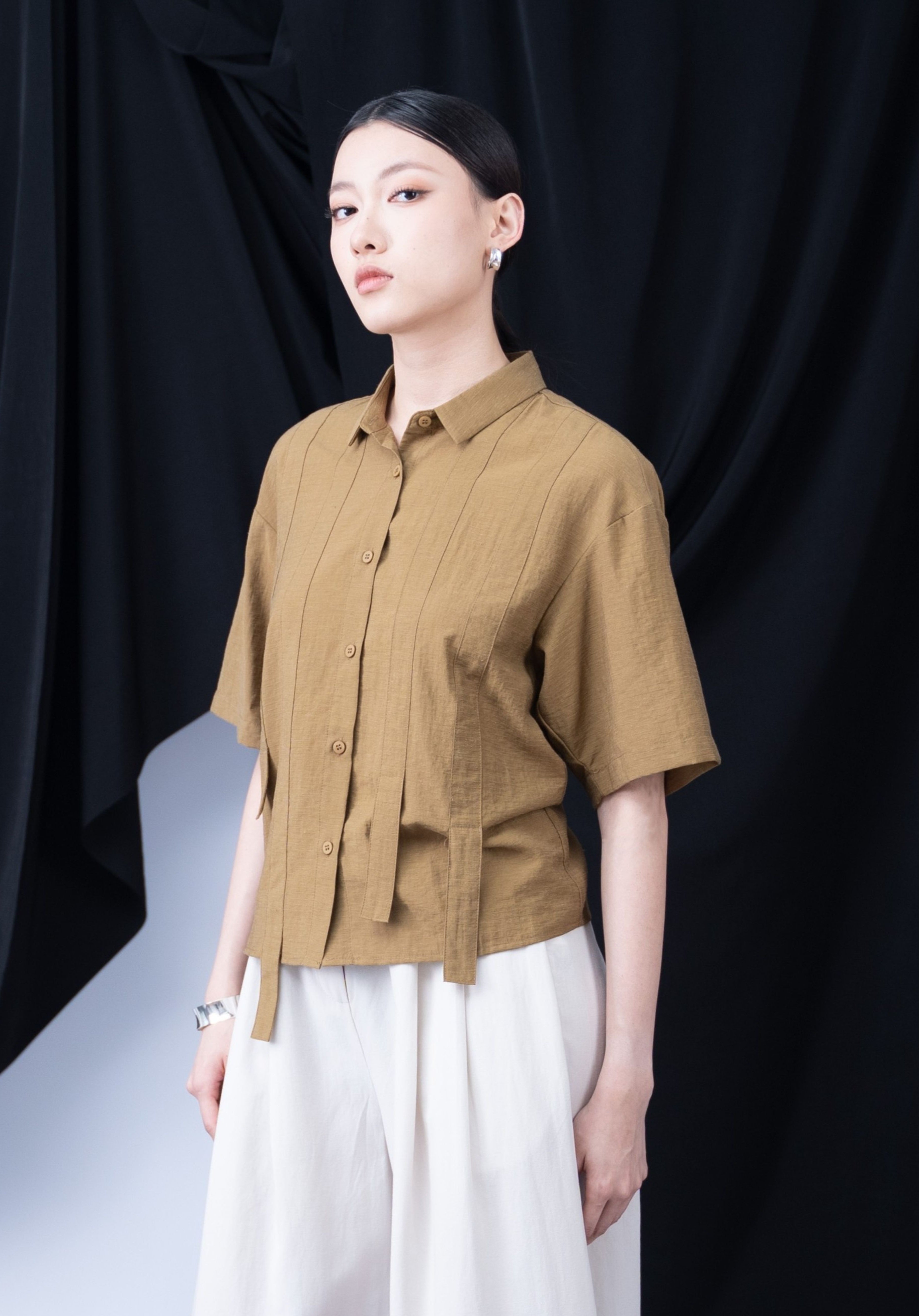 Dovie Stripe Ribbon Top