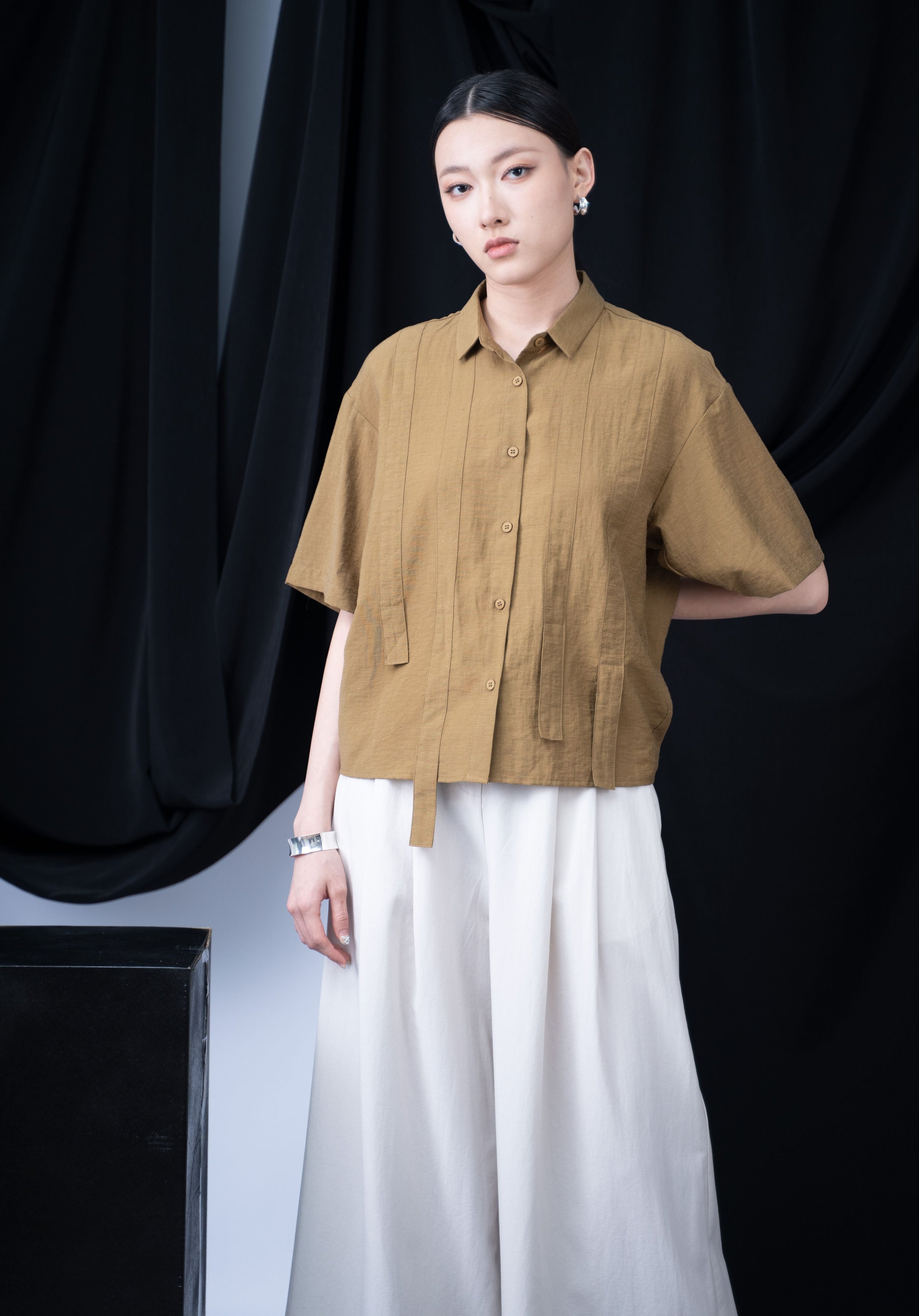 Dovie Stripe Ribbon Top