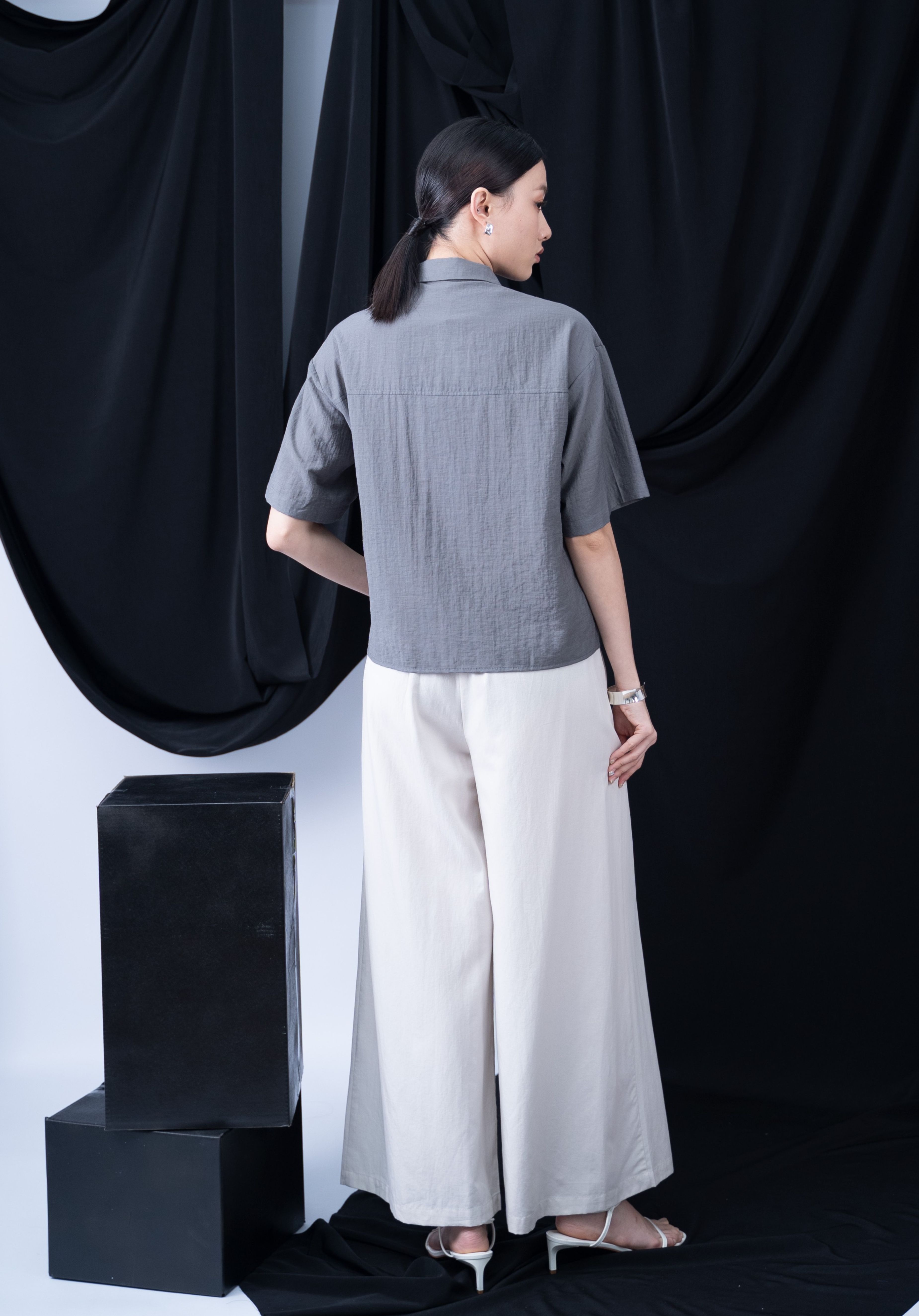 Lumen Back Gather Wide Leg Pant