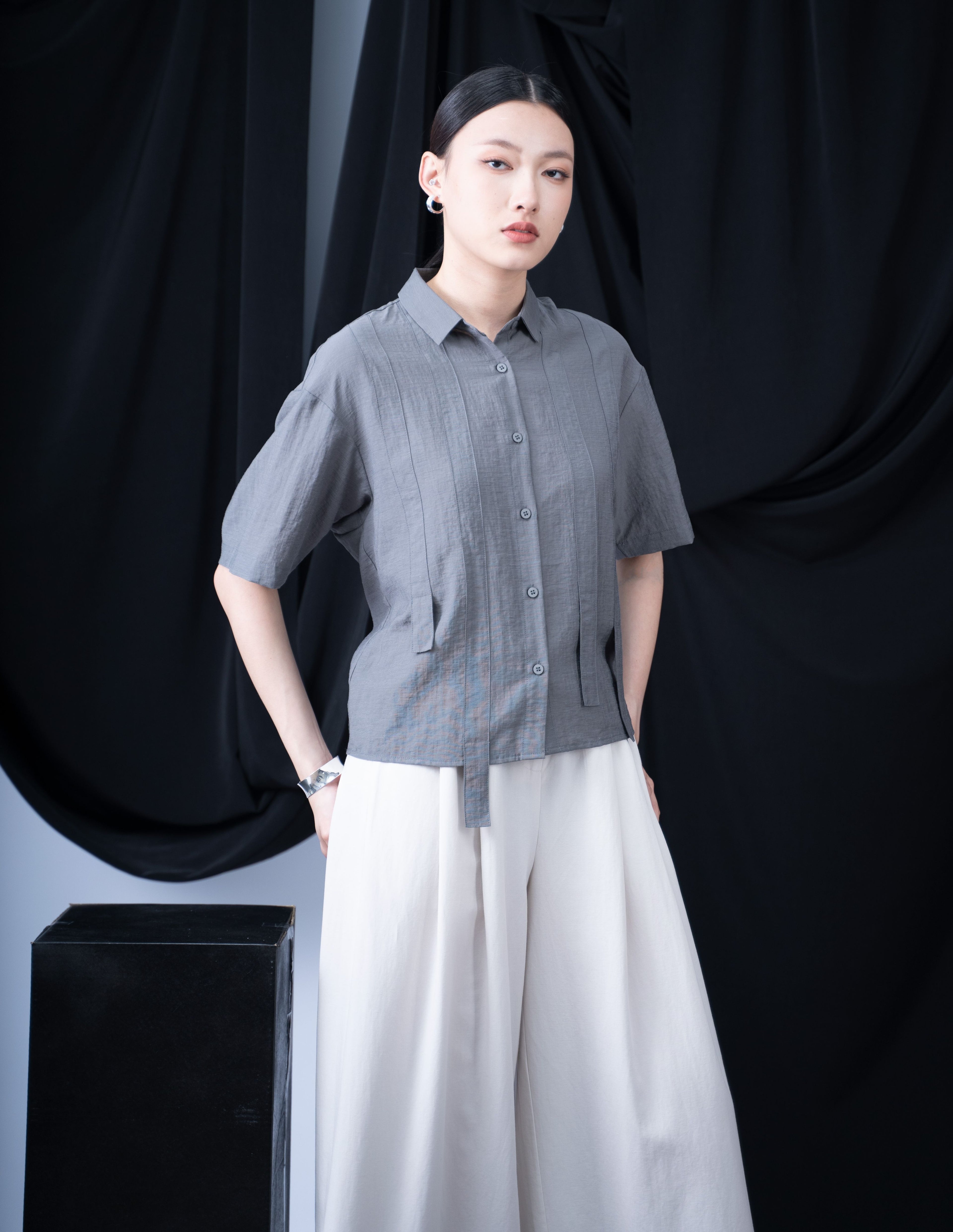 Dovie Stripe Ribbon Top