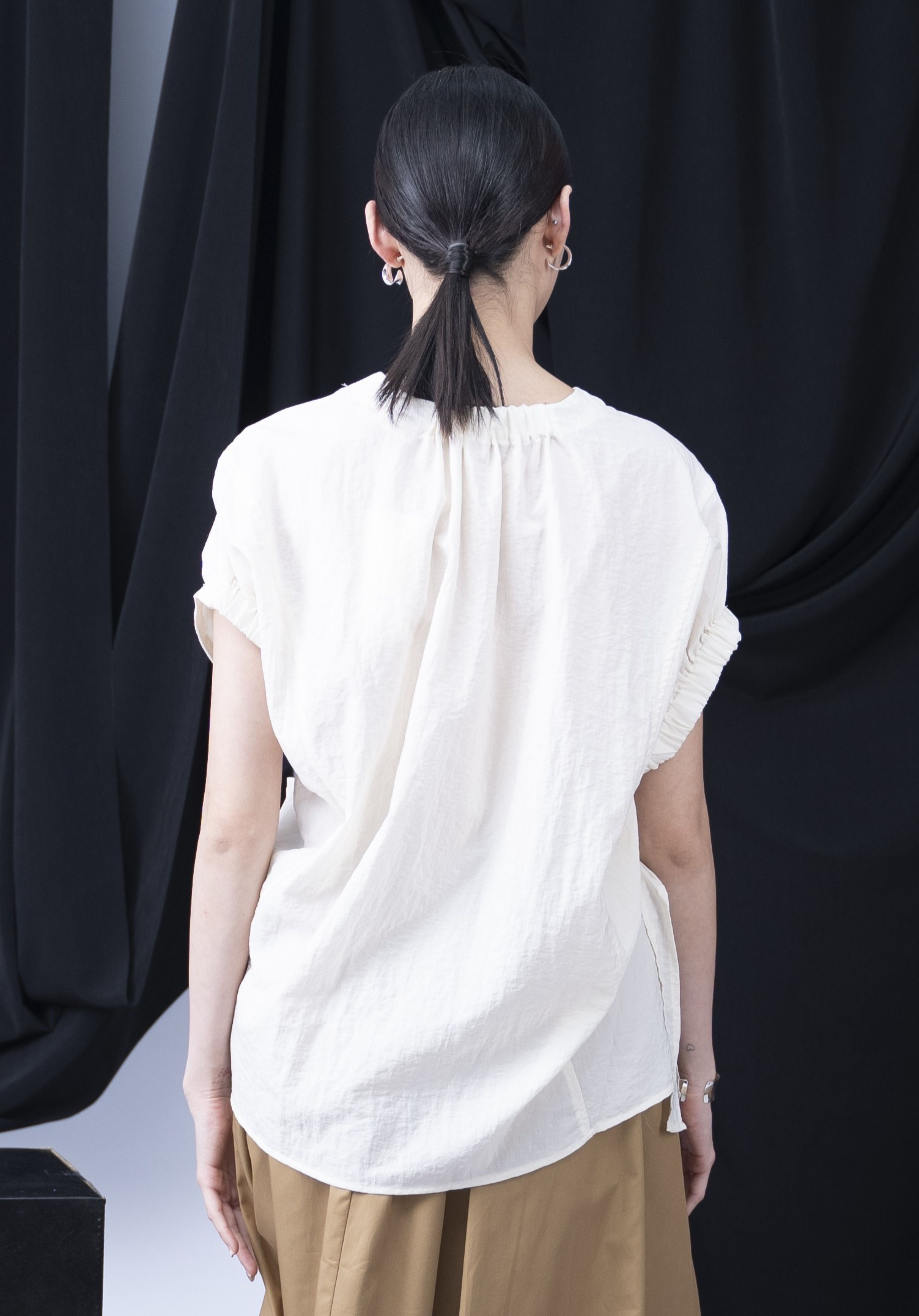 Imana Pleated Cap Sleeve Top