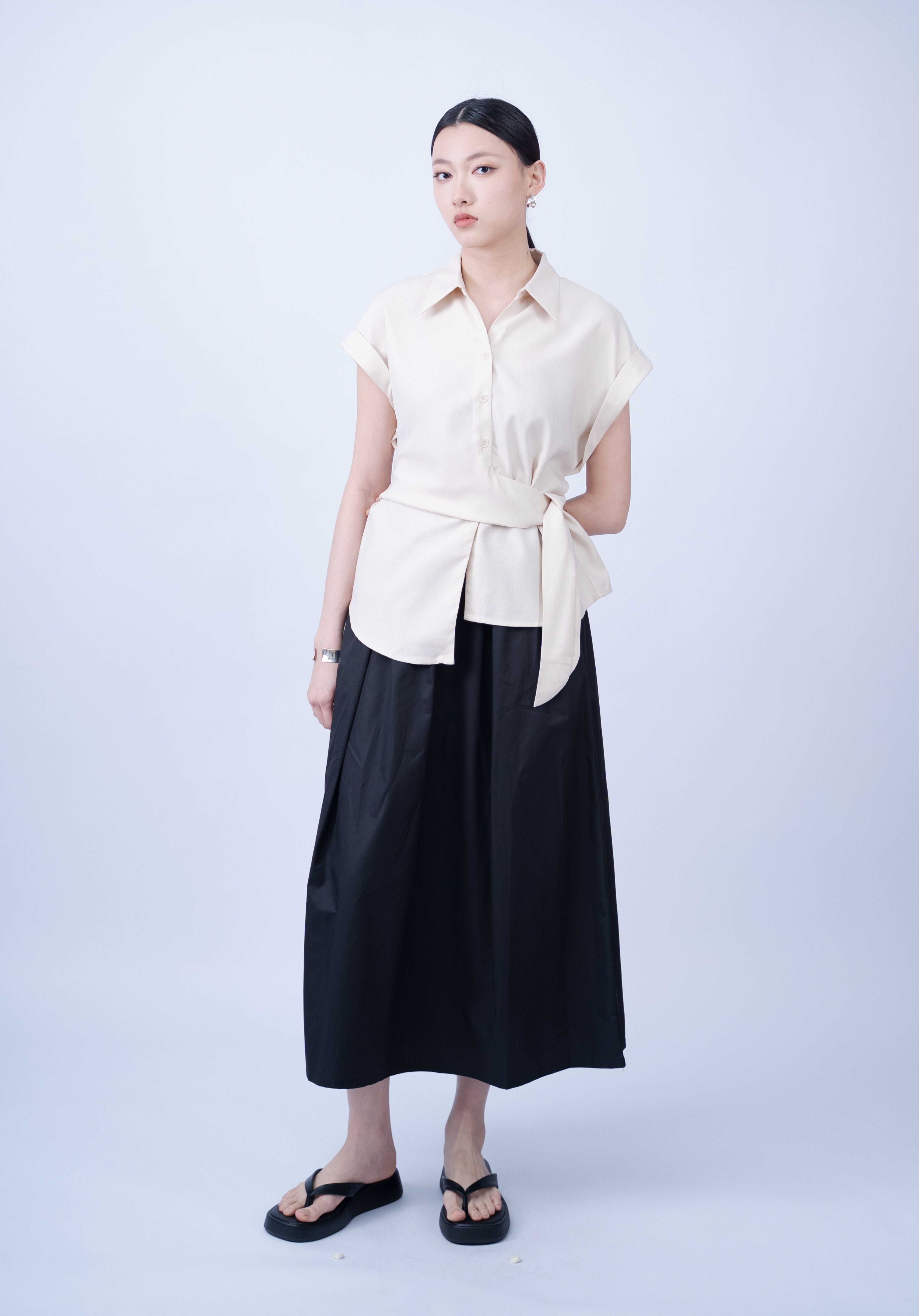 Peples Capsleeve Front Tie Top