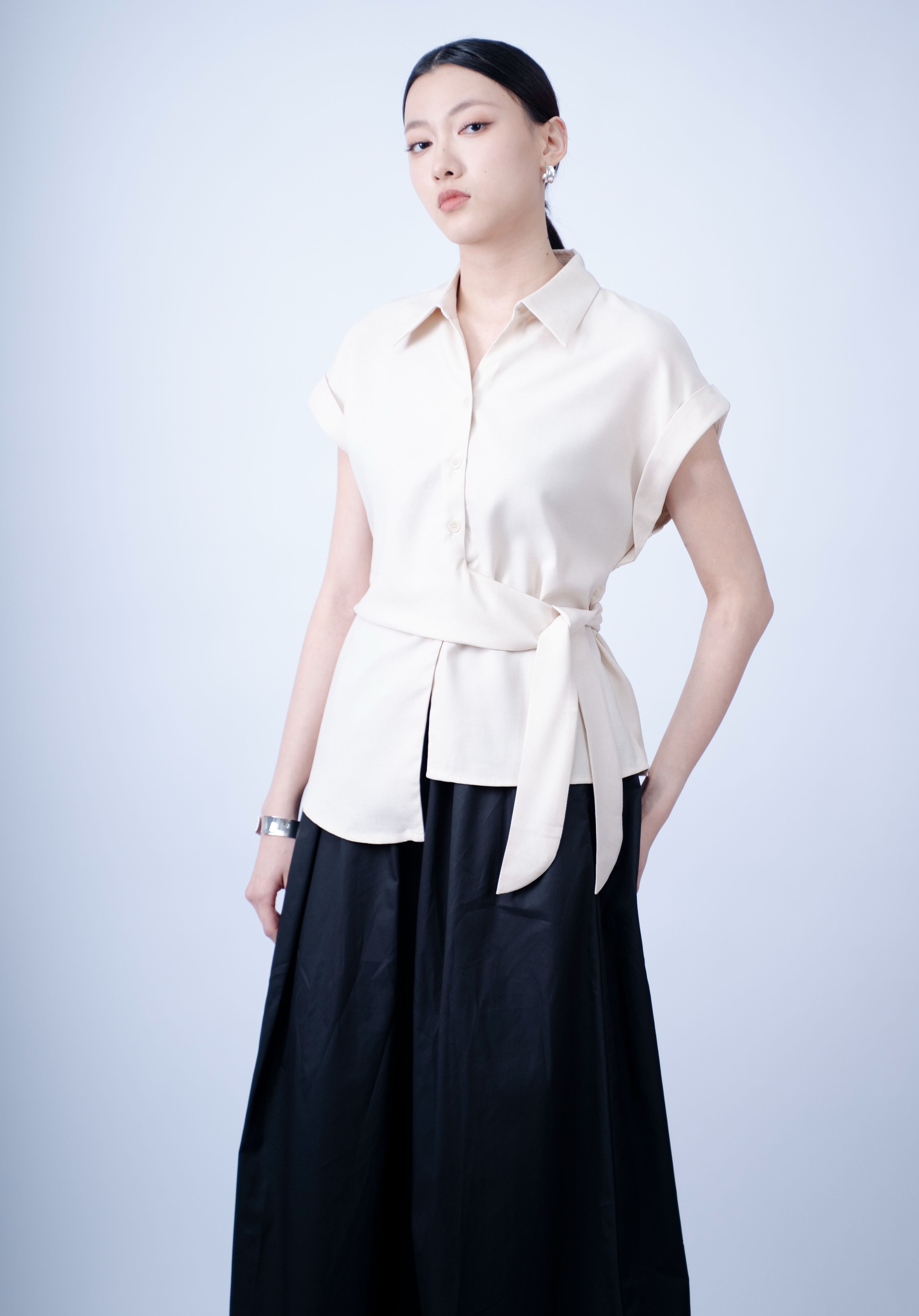 Peples Capsleeve Front Tie Top