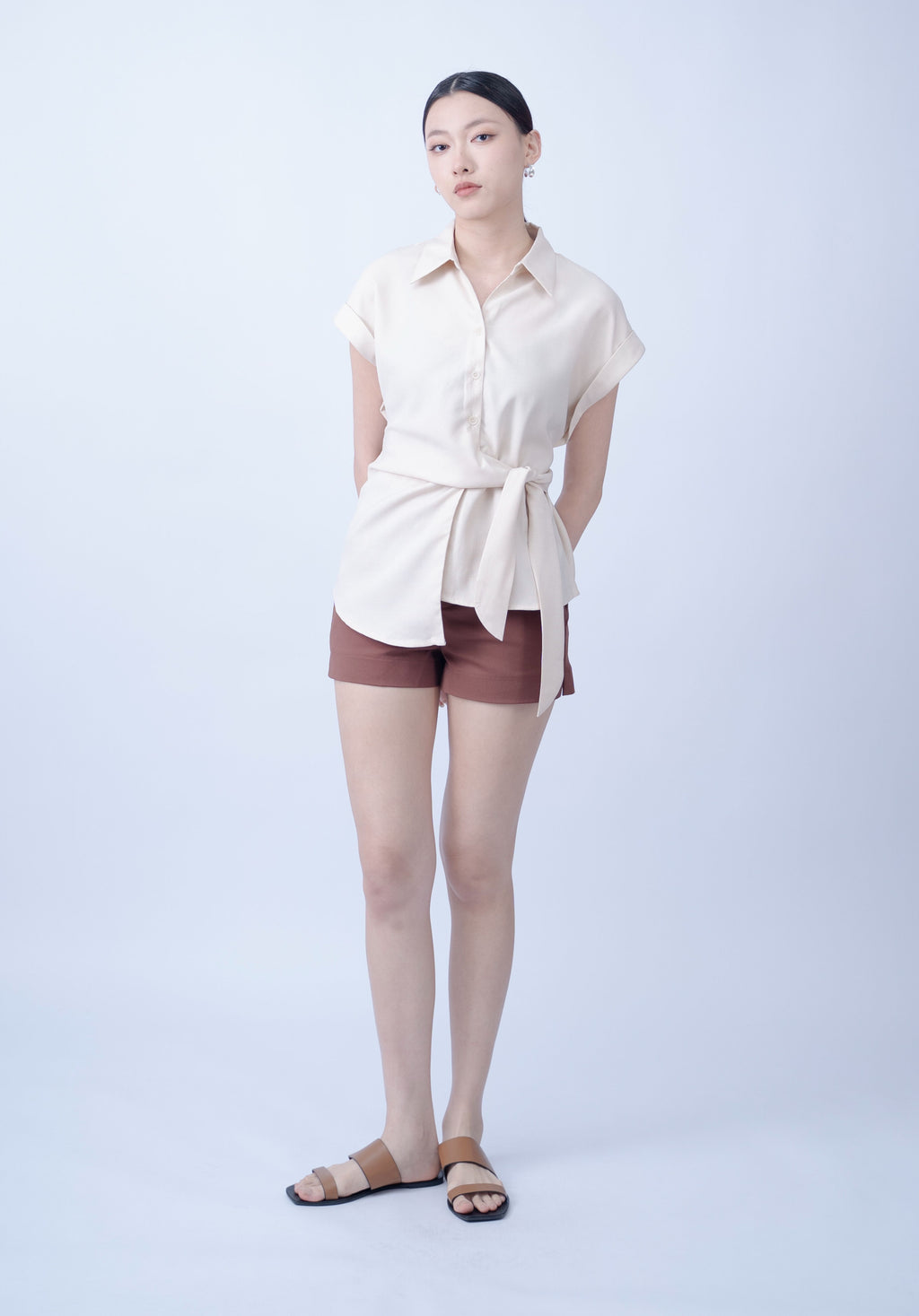 Peples Capsleeve Front Tie Top