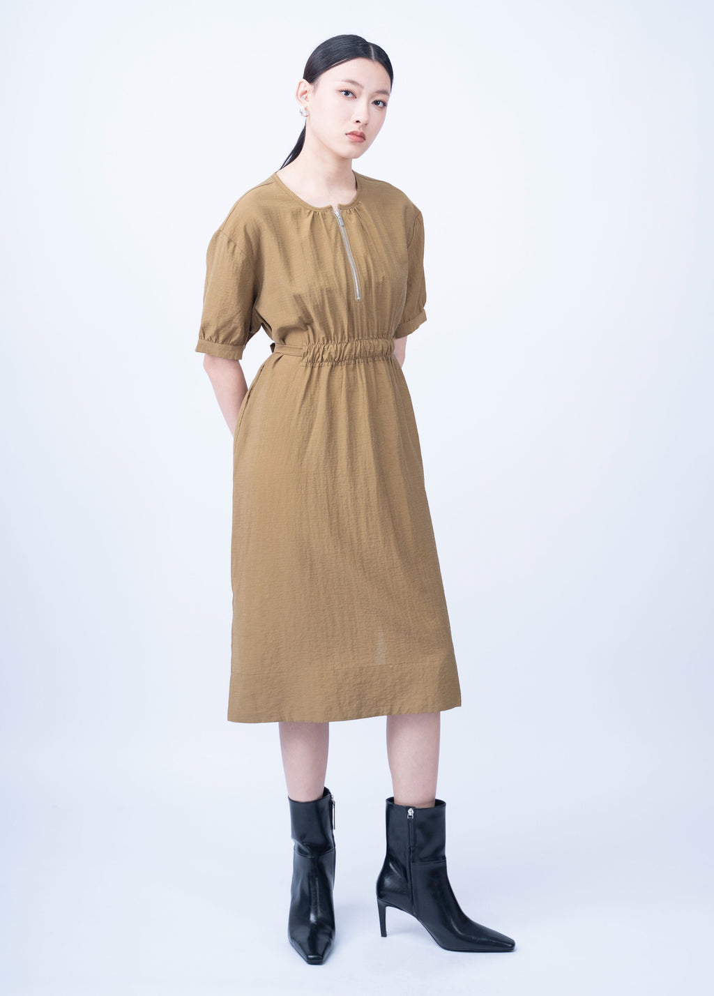 Rhea Front Zipper Dress
