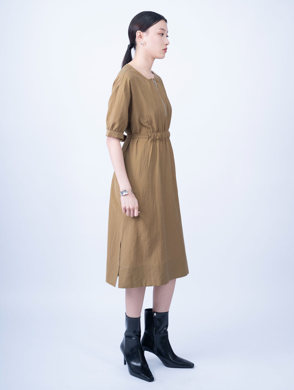 Rhea Front Zipper Dress