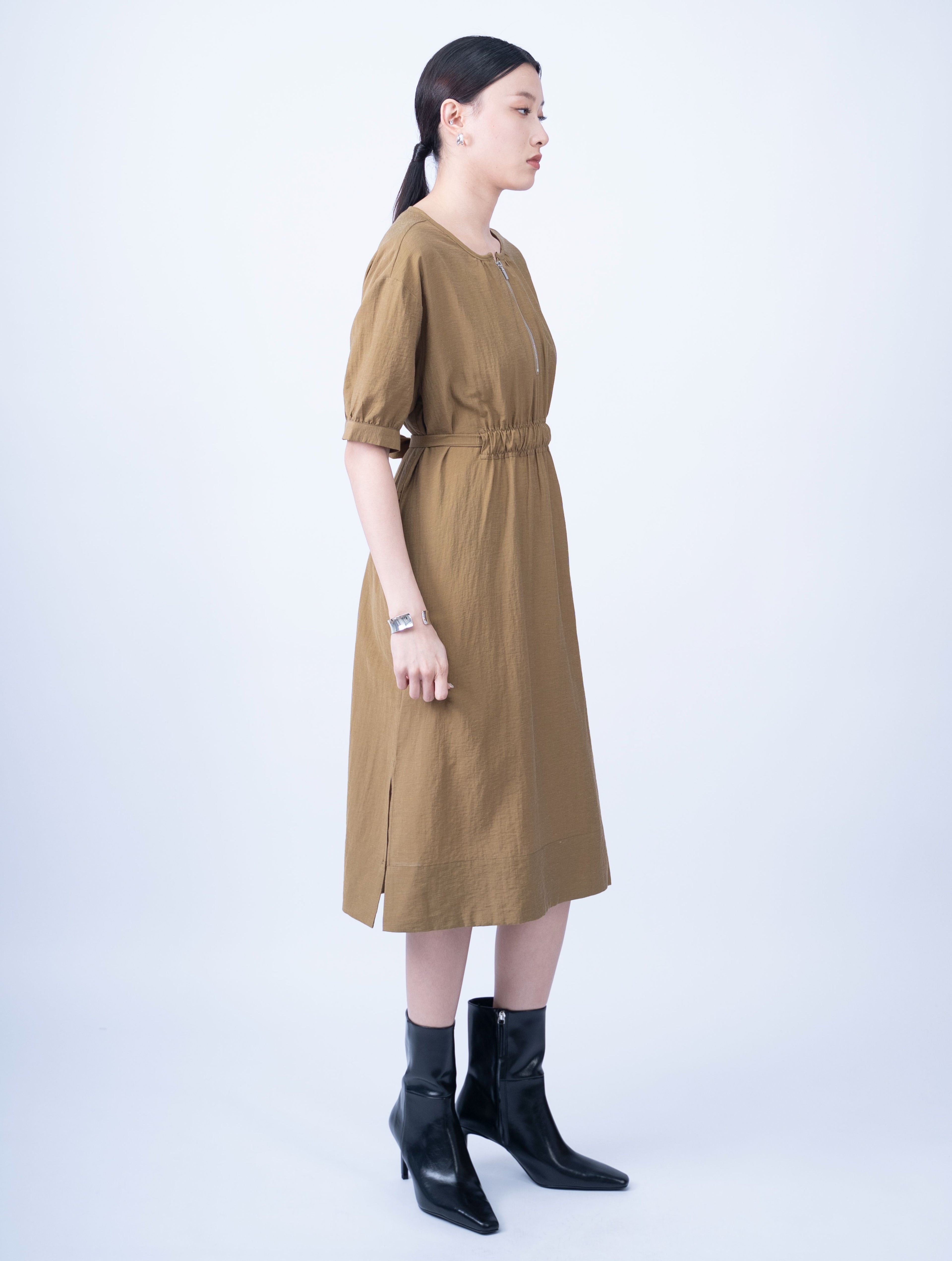 Rhea Front Zipper Dress