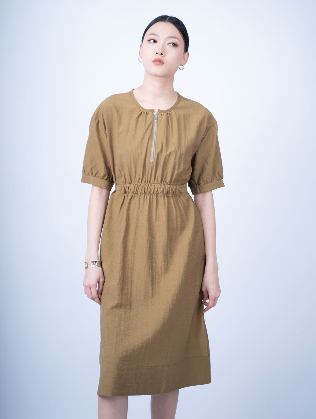 Rhea Front Zipper Dress
