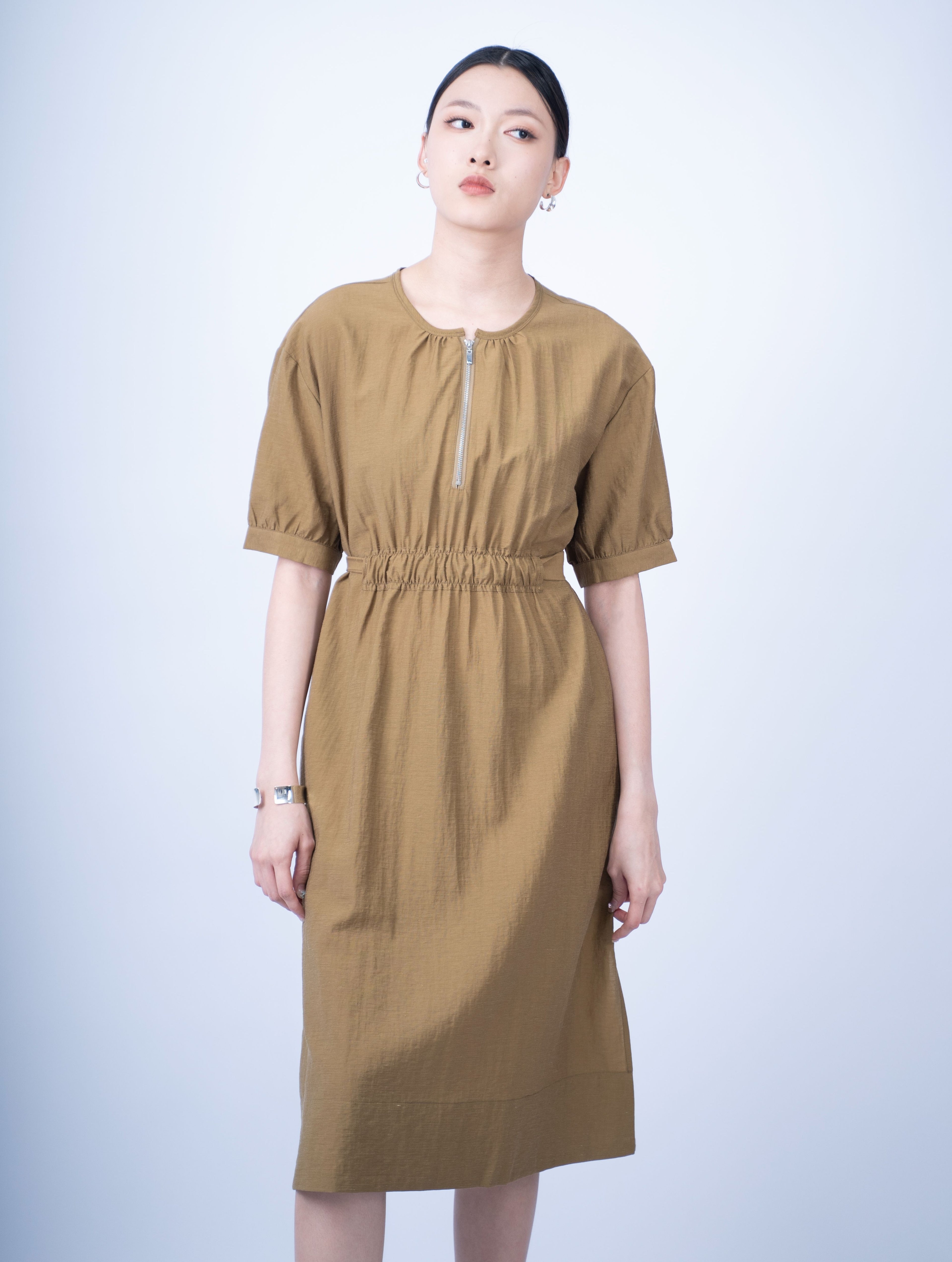 Rhea Front Zipper Dress